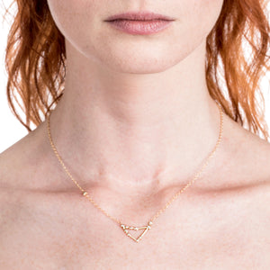 Zodiacs 14k & Diamond Capricorn + Earth Necklace