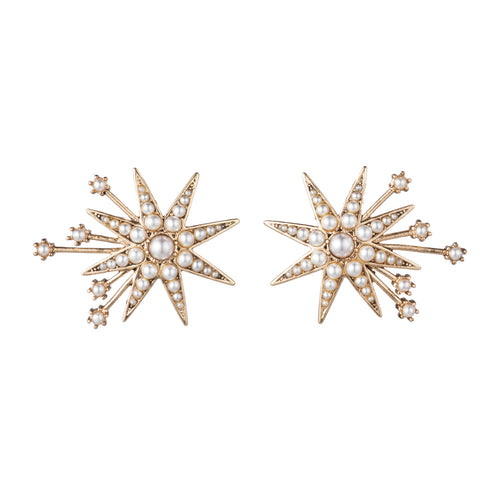 Nova Stud - Gold & Pearl