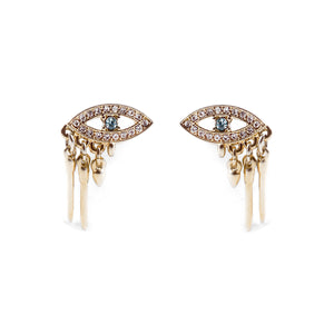 Clear Crystal and Blue Iris Discovery Stud