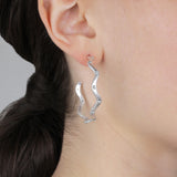Elixir Wave Hoop Earring - Silver