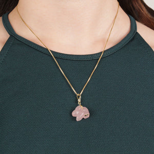 Frost Fine Rose Quartz Bunny Rabbit Charm