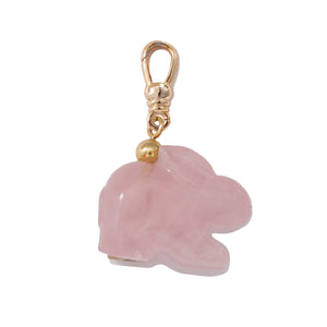 Frost Fine Rose Quartz Bunny Rabbit Charm