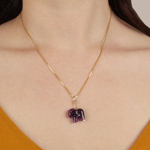Frost Fine Amethyst Elephant Charm