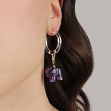 Frost Fine Amethyst Elephant Charm