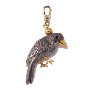 Frost Fine Black Spinel Raven Charm