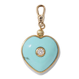 Frost Fine Hand-Carved Turquoise & Diamond or White Sapphire Candy Heart Charm