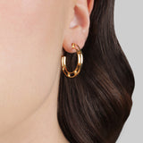 Frost Fine 14 Karat Gold Vermeil or Solid 14 Karat Gold Division Hoop