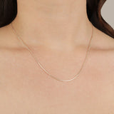 Frost Fine Box Chain 18" - White Gold