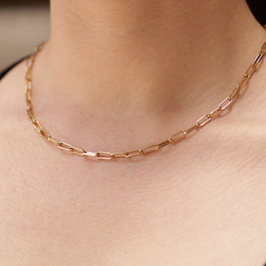 Plaza Rectangle Link Short Necklace Base - Gold