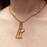 Plaza Rectangle Link Necklace Base - Gold