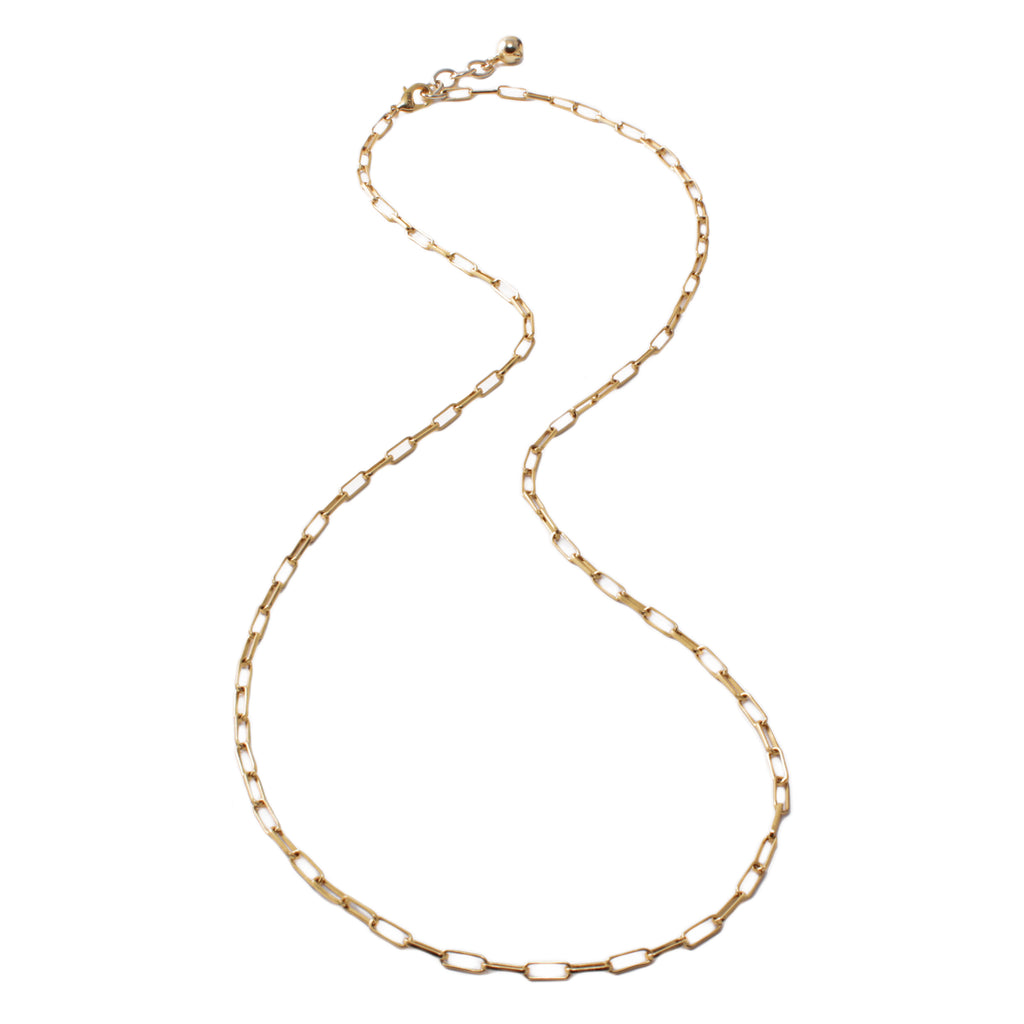 Plaza Long Rectangle Link Necklace Base - Gold