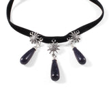 Starry Blue Goldstone Velvet Choker