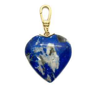 Vintage Sodalite Large Heart Vermeille Intellect Charm