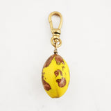 Vintage Czech Glass Gold Metallic and Vibrant Yellow Ulla Charm