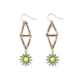 Moorea Green Flower Drop Earrings