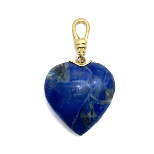 Vintage Sodalite Large Heart Vermeille Intellect Charm