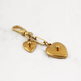 Double Dotted Vintage 1930's Heart You Heart Me Charm