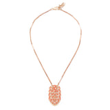 Hibiscus Pendant Necklace - Coral