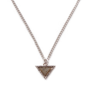 Odeon Petite Pyramid Labradorite Gemstone Pendant Necklace
