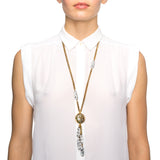 Glitter Dome Tassel Necklace