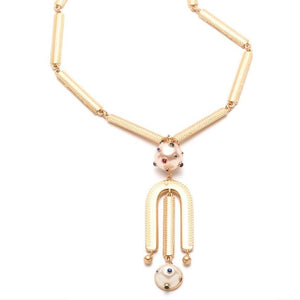 Boboli Cabochon Pearl Gold-Plated Brass Pendant Necklace