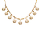 Electra Shimmer 9-Star Necklace - Gold & Pearl