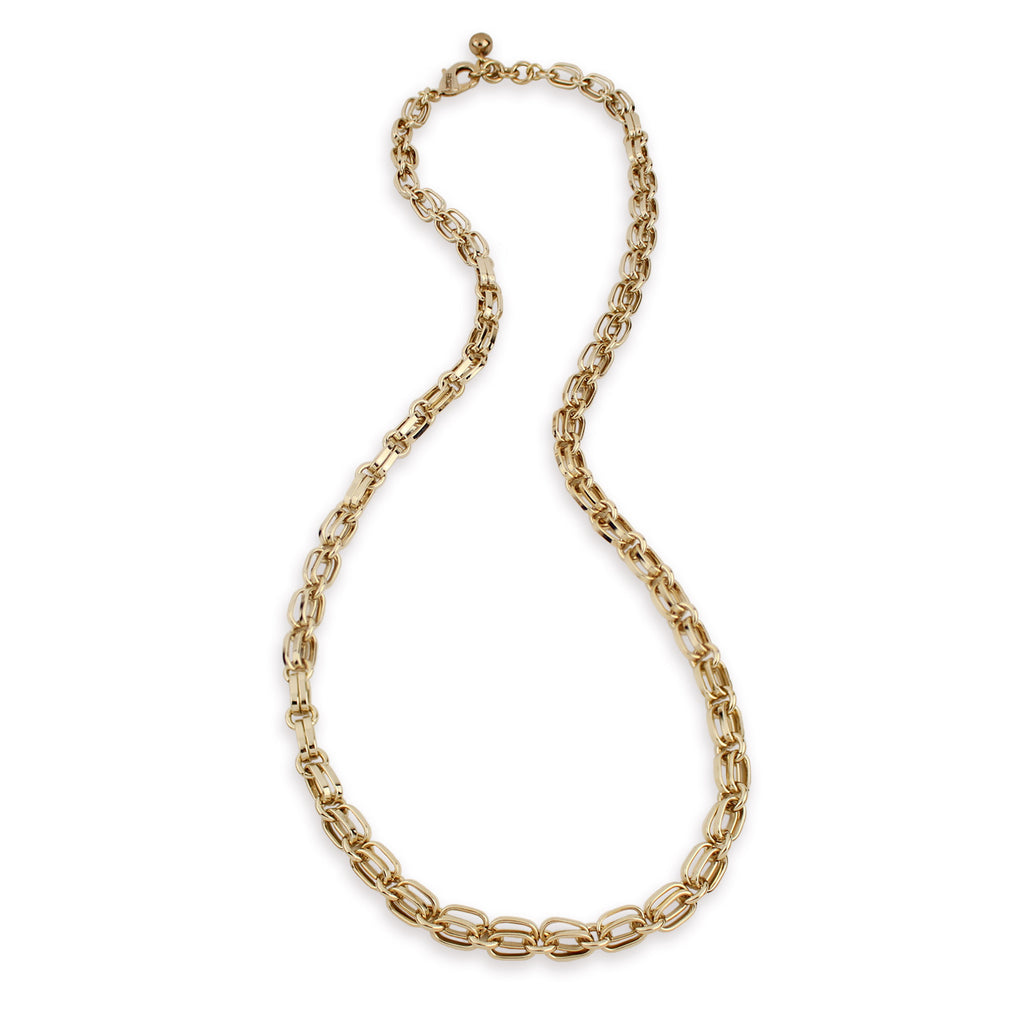 Plaza Double Oval Chain Necklace Base - High Shine