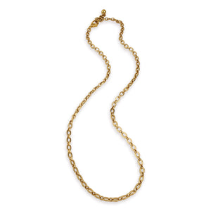 Plaza Flat Oval Chain Necklace - Long