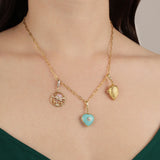 Frost Fine Hand-Carved Turquoise & Diamond or White Sapphire Candy Heart Charm