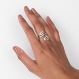 Crystal Bud and Leaf Ring