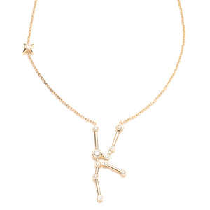 Zodiacs 14K & Diamond Taurus + Earth Necklace