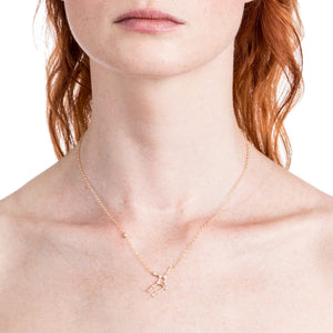 Zodiacs 14k & Diamond Virgo + Earth Necklace