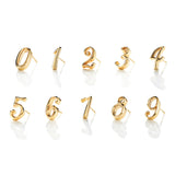 Code Number Stud Earring 14K Gold