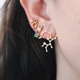 Code Number Stud Earring 14K Gold