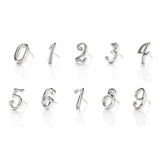Code Number Stud Earring Sterling Silver - 4, 6, 9 In-Stock