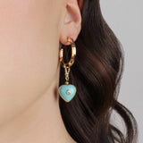 Frost Fine Hand-Carved Turquoise & Diamond or White Sapphire Candy Heart Charm