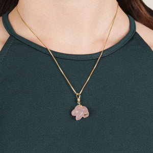 Frost Fine Rose Quartz Bunny Rabbit Charm