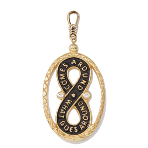 Frost Fine White Sapphire Ouroboros Medallion Charm
