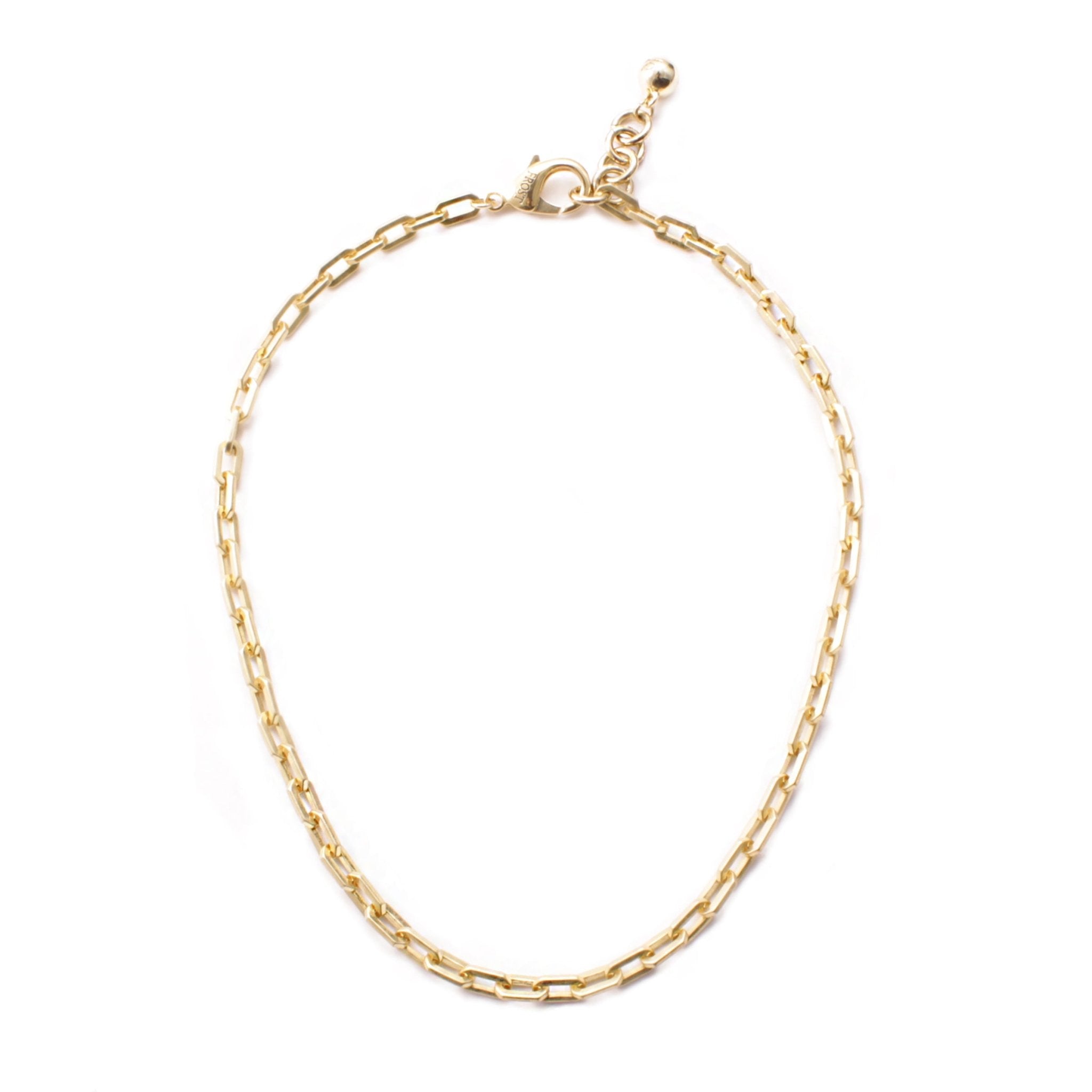Plaza Edge Link Necklace Base - Gold Short - Lulu Frost