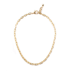Plaza Edge Link Necklace Base - Gold Short