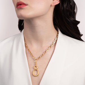 Plaza Edge Link Necklace Base - Gold Short