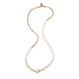 Plaza Long White Pearl Chain Necklace Base