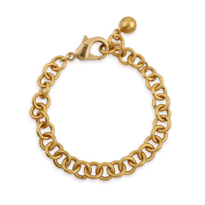 Plaza Round Link Bracelet - Worn Gold