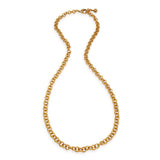 Plaza Round Link Chain Necklace- Worn Gold