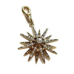 Radiant Star Charm - Gold & Pearl