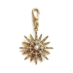 Radiant Star Charm - Gold & Pearl