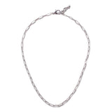 Silver-Plated Plaza Rectangle Link Short Necklace