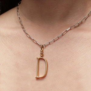 Silver-Plated Plaza Rectangle Link Short Necklace