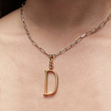 Silver-Plated Plaza Rectangle Link Short Necklace
