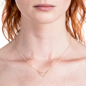Zodiacs 14k & Diamond Capricorn + Earth Necklace